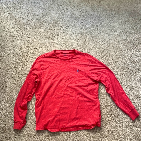 Ralph Lauren Men’s Red/Orange Polo Long Sleeve T-Shirt Size Large - Picture 1 of 2